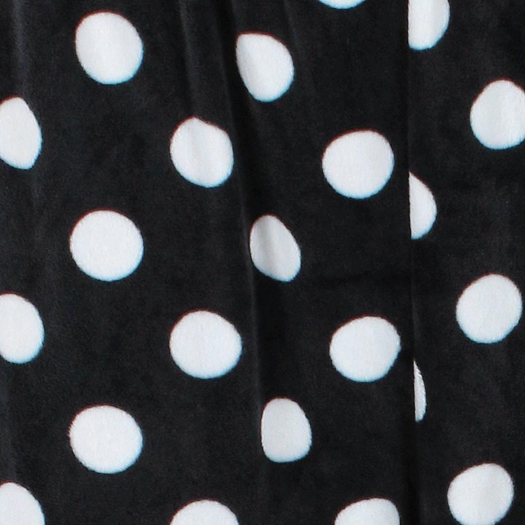 Weekending Women's Polka Dot Velour Pajama Pants - Black