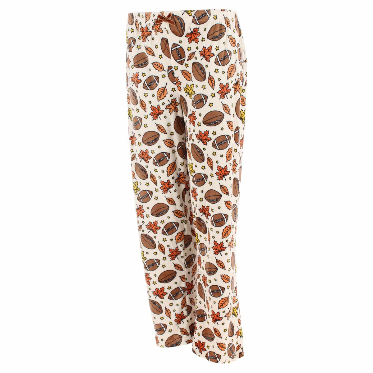 CTM® Women's Plush Fall Football Pajama Pants by Weekending - Beige