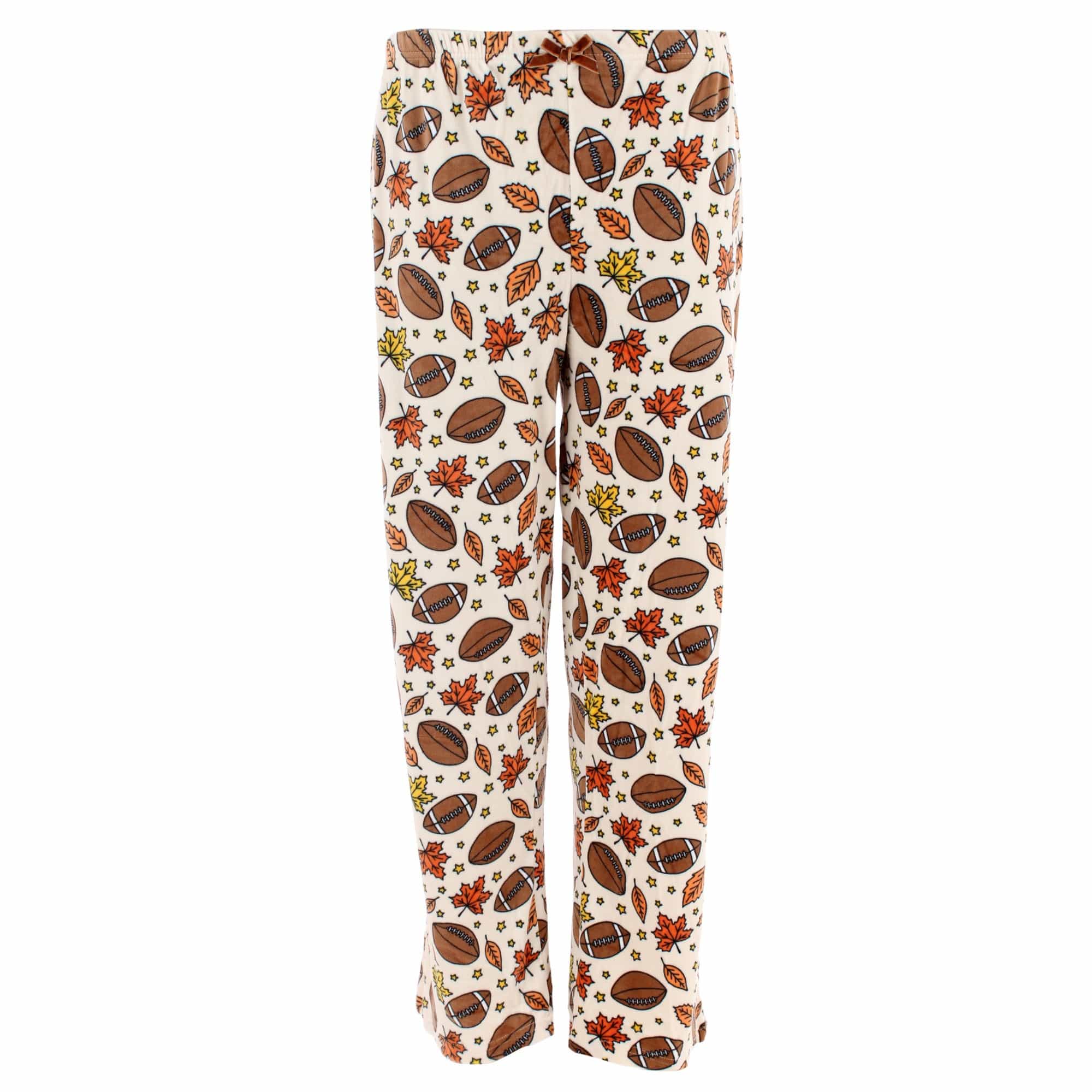 CTM® Women's Plush Fall Football Pajama Pants by Weekending - Women's Plush Fall Football Pajama Pants by Weekending