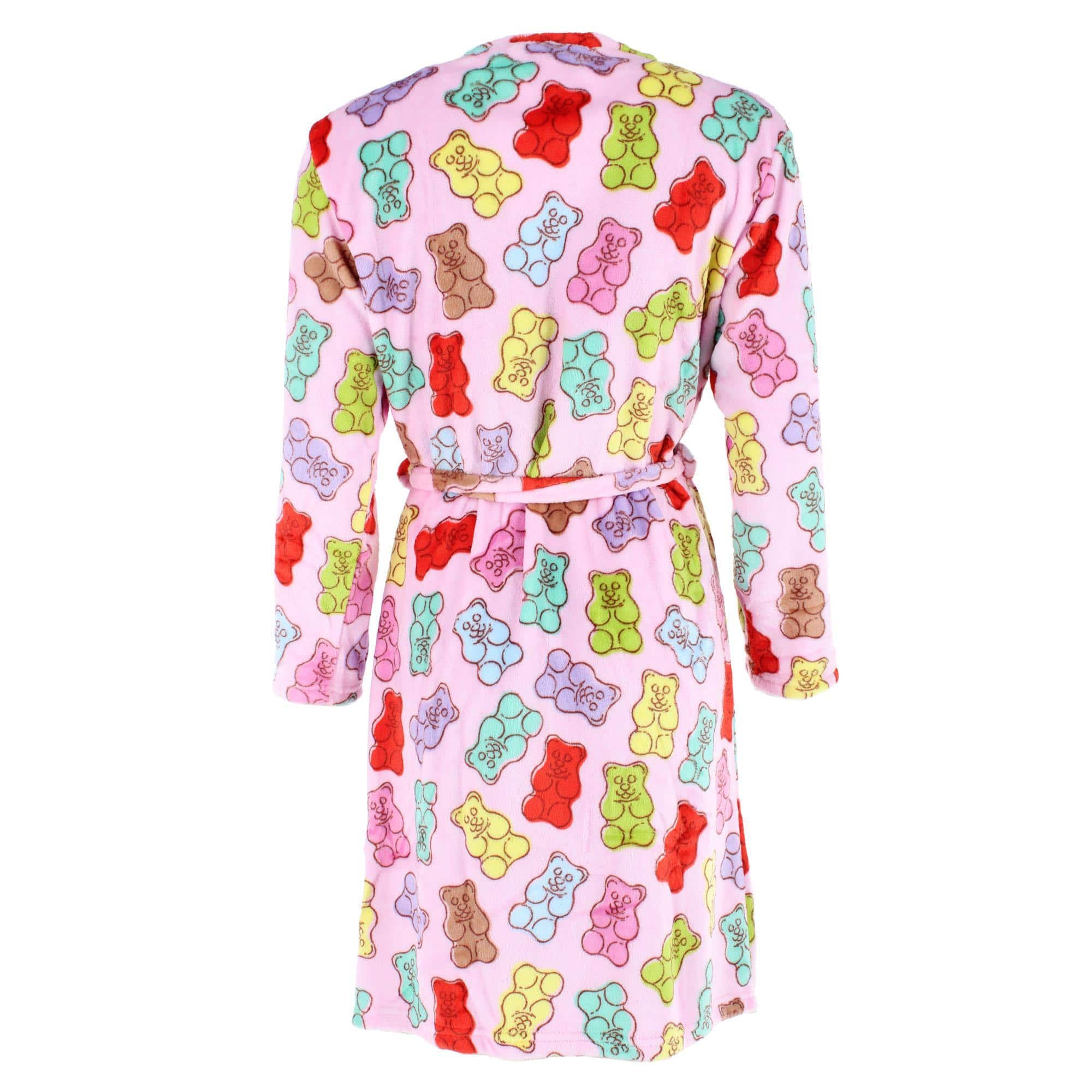 em & alfie Women's Gummy Bear Plush Kimono Robe - Pink