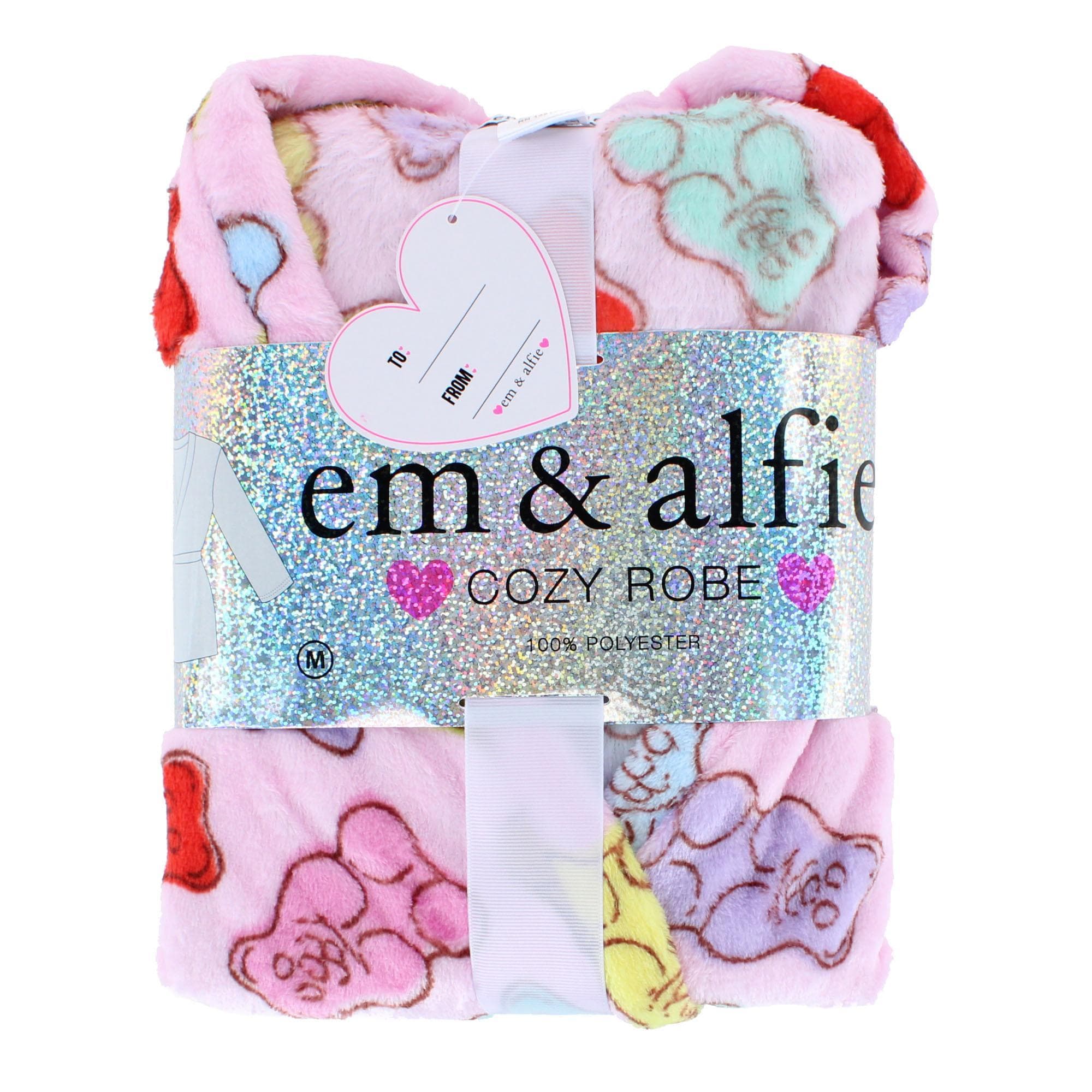 em & alfie Women's Gummy Bear Plush Kimono Robe - Pink