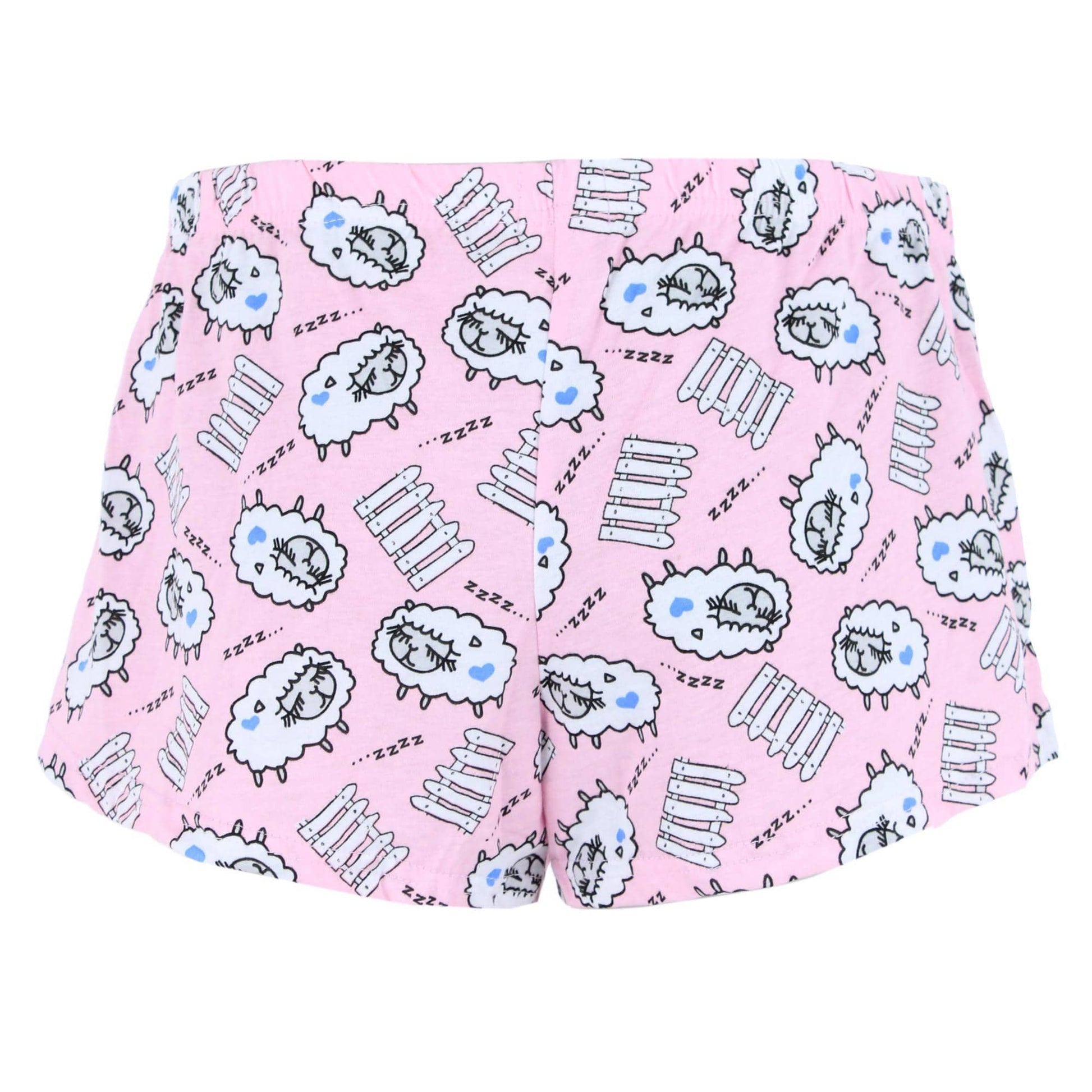 Roll Outta Bed Women's Novelty Print Sleep Shorts - Pink Sheep