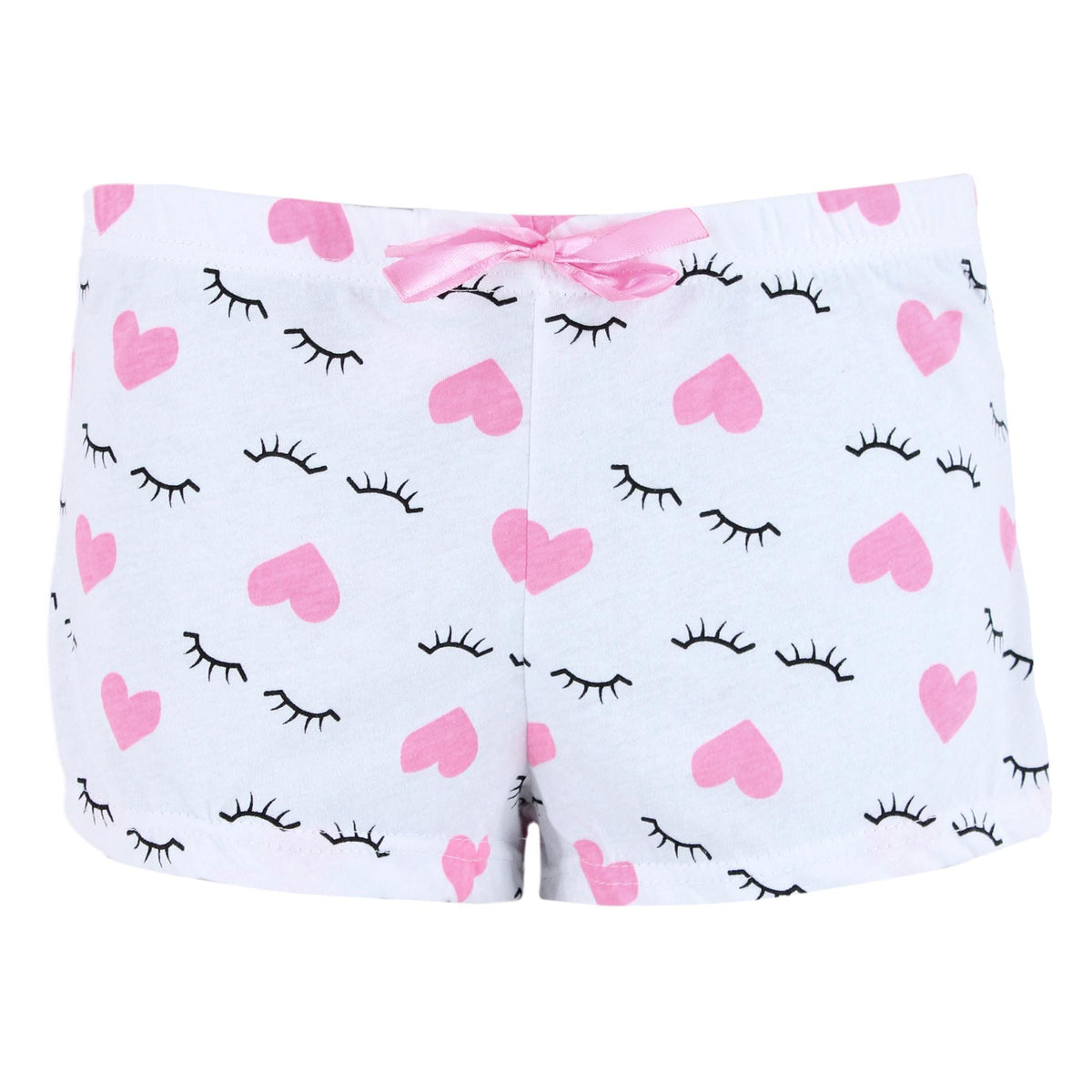 Roll Outta Bed Women's Novelty Print Sleep Shorts - White Hearts