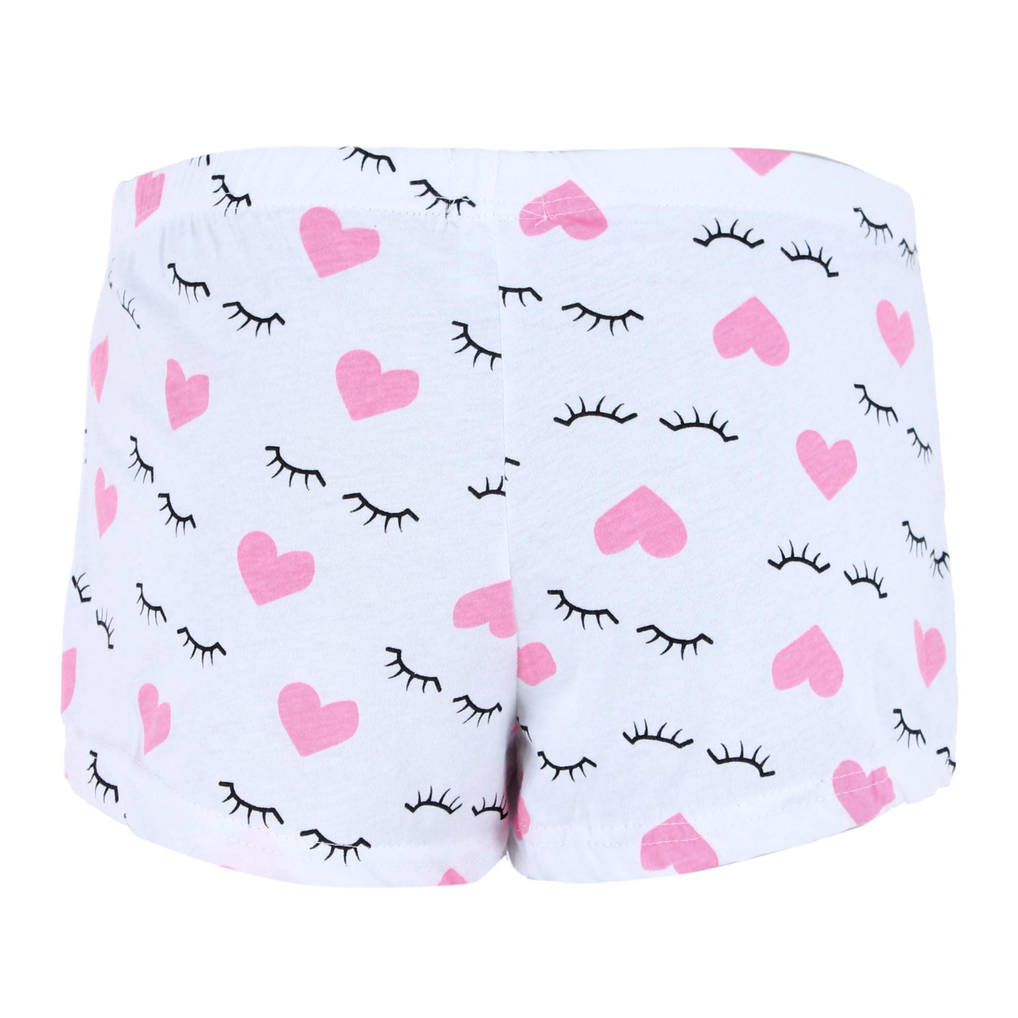 Roll Outta Bed Women's Novelty Print Sleep Shorts - White Hearts