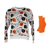 Women's Plush Halloween Mug Crewneck with Socks Set