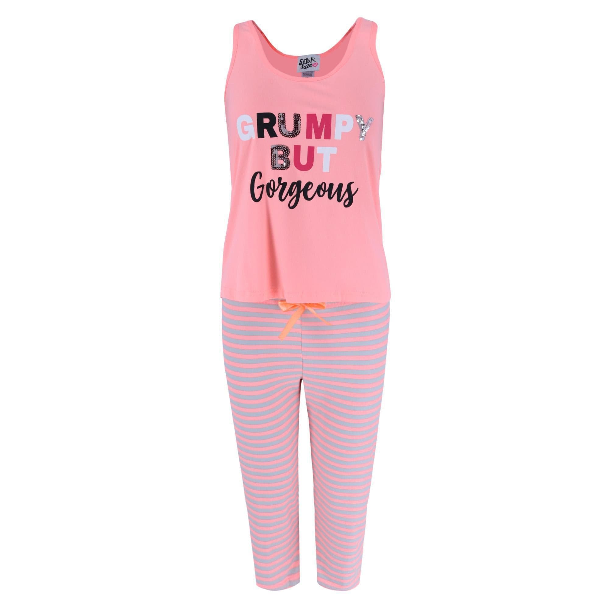Saturdaze Women's Plus Size Grumpy Gorgeous Tank Top and Capri Set - Women's Plus Size Grumpy Gorgeous Tank Top and Capri Set