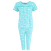 Women's Plus Mint Floral Capri Set