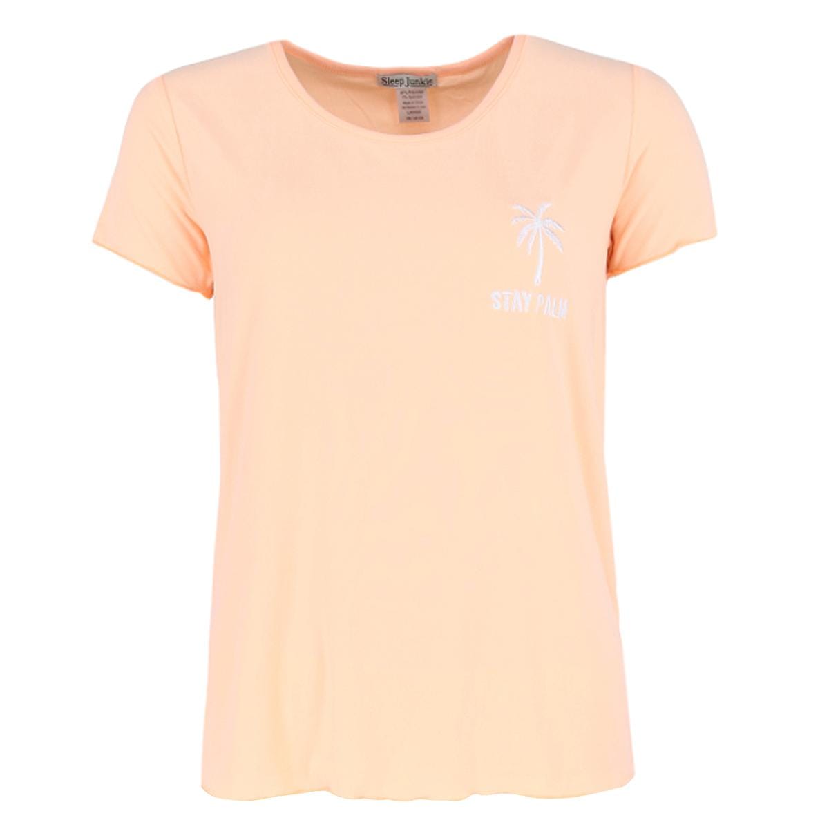 Sleep Junkie Women's Stay Palm Short Sleeve Capri Set - Orange