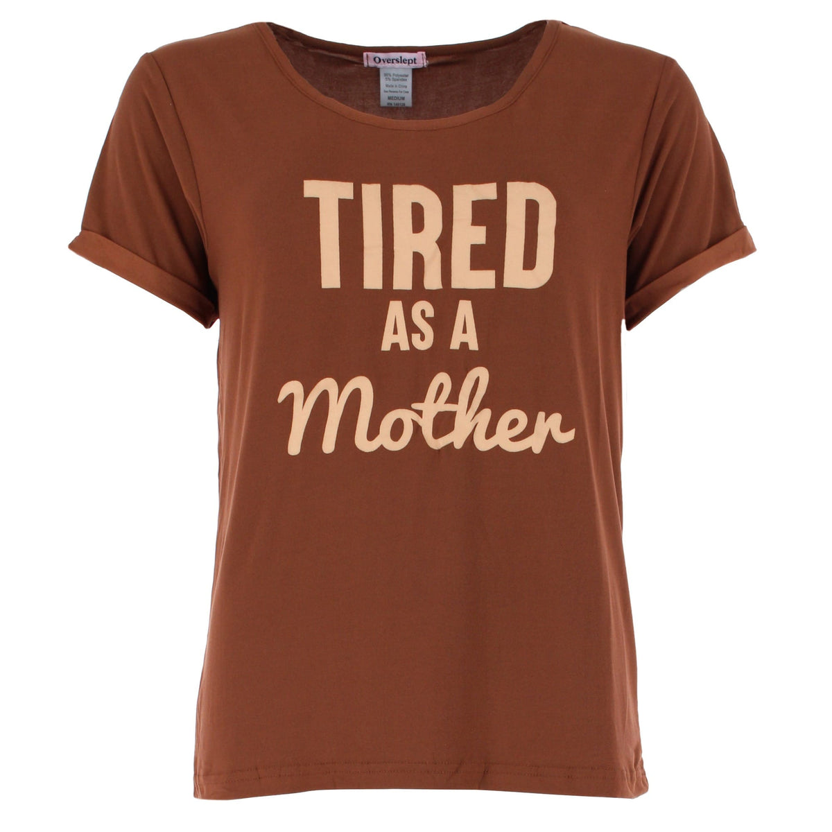 Overslept Women's Tired as a Mother Capri Pajama Set by Overslept - Brown