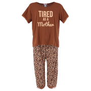 Women's Plus Size Tired as a Mother Capri Pajama Set by Overslept