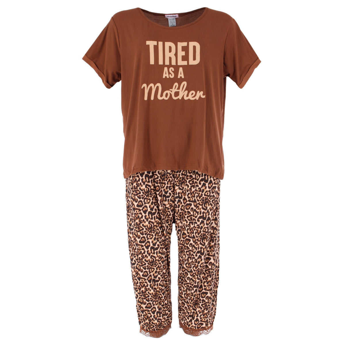 Overslept Women's Plus Size Tired as a Mother Capri Pajama Set by Overslept - Women's Plus Size Tired as a Mother Capri Pajama Set by Overslept