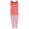 Women's Peach Tank and Gingham Plaid Capri Set