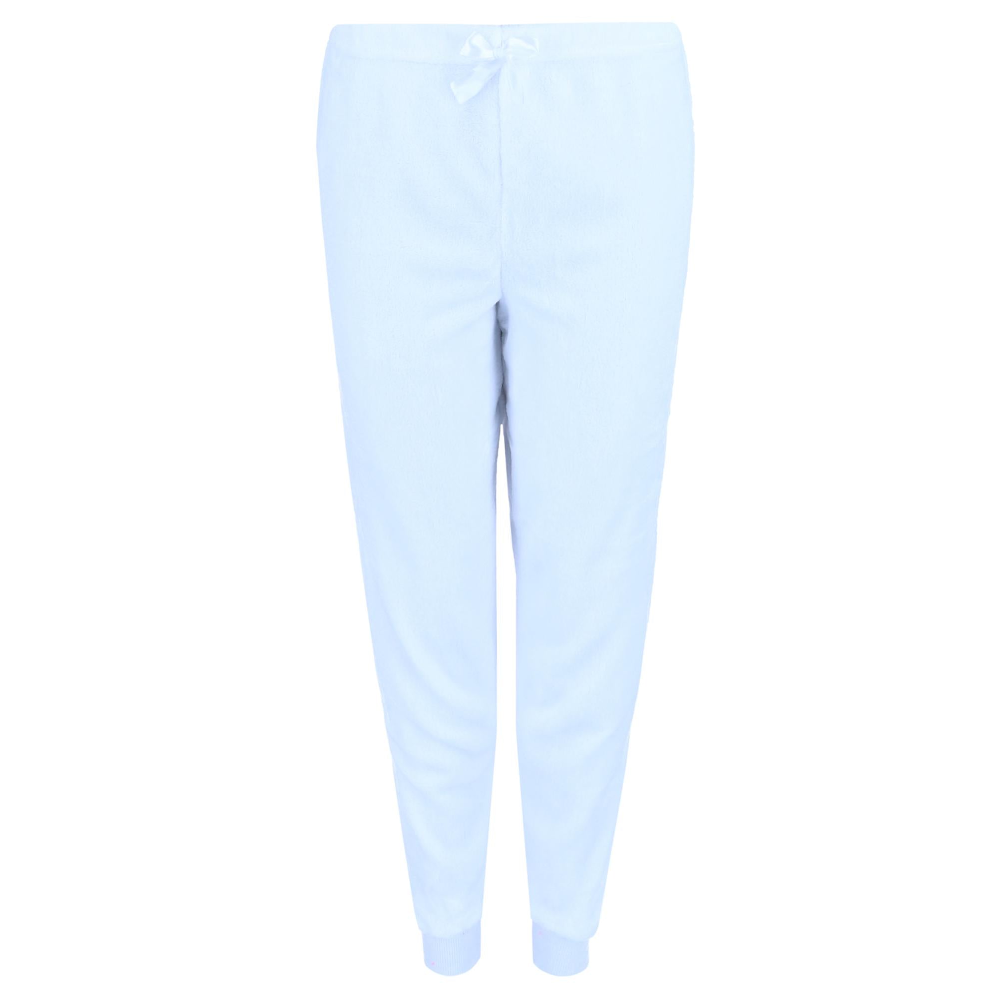 Weekending Women's Knit Donut Top & Plush White Jogger Set - Grey