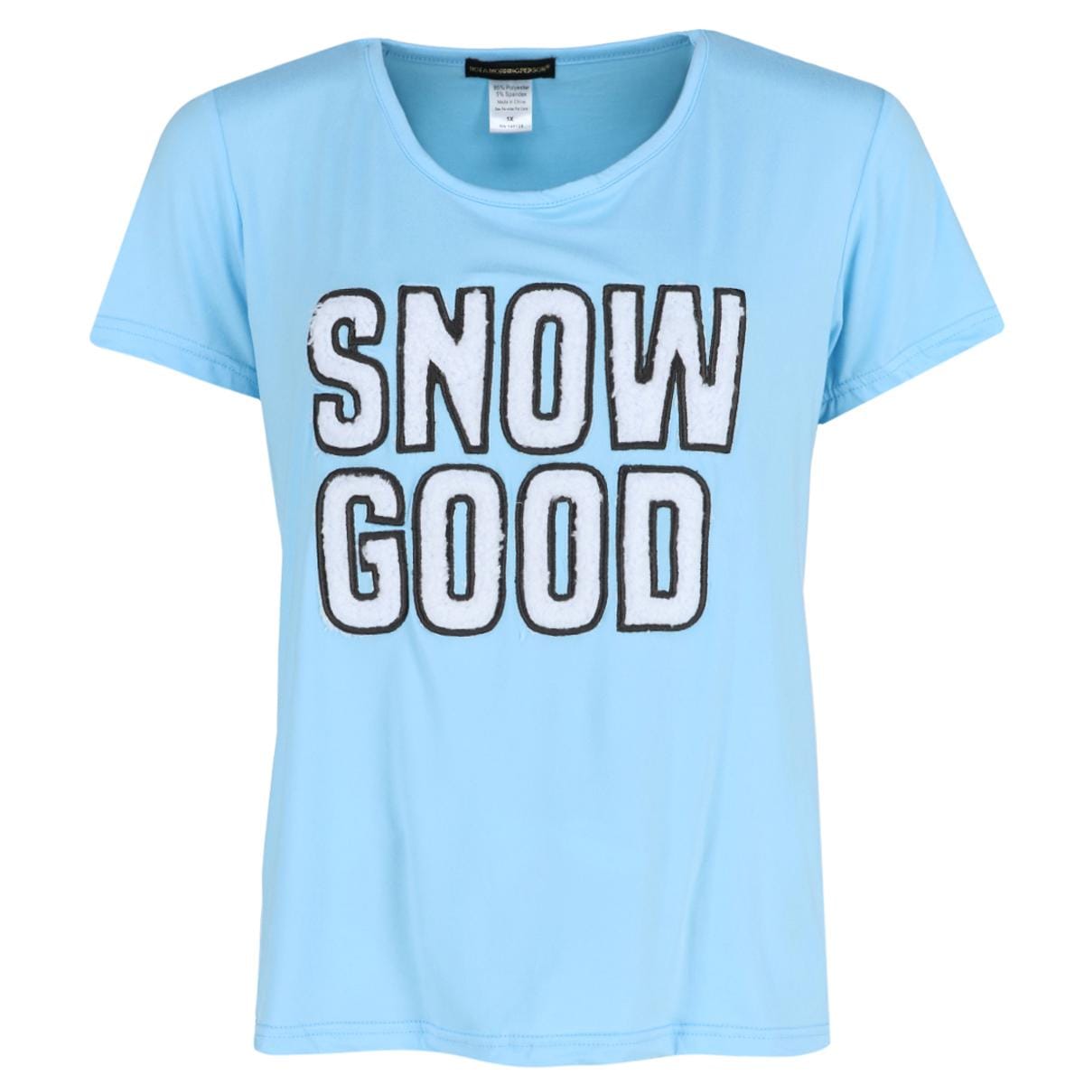 Not a Morning Person Women's Plus Size Snow Good Short Sleeve Lounge Set - Blue