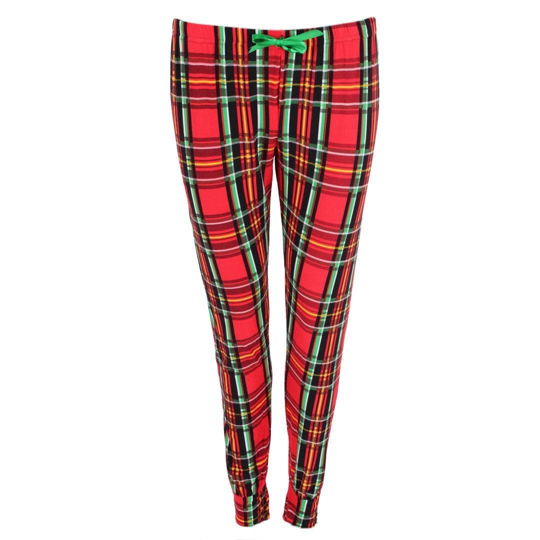 em & alfie Women's PJ All Day Plaid Crewneck Pajama Set - Red