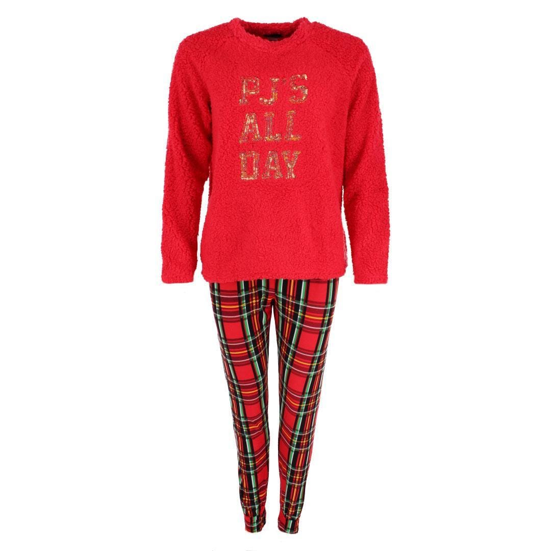 em & alfie Women's PJ All Day Plaid Crewneck Pajama Set - Women's PJ All Day Plaid Crewneck Pajama Set