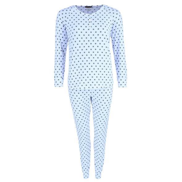 Women's Plus Polka Dot Jogger and Henley Pajama Set