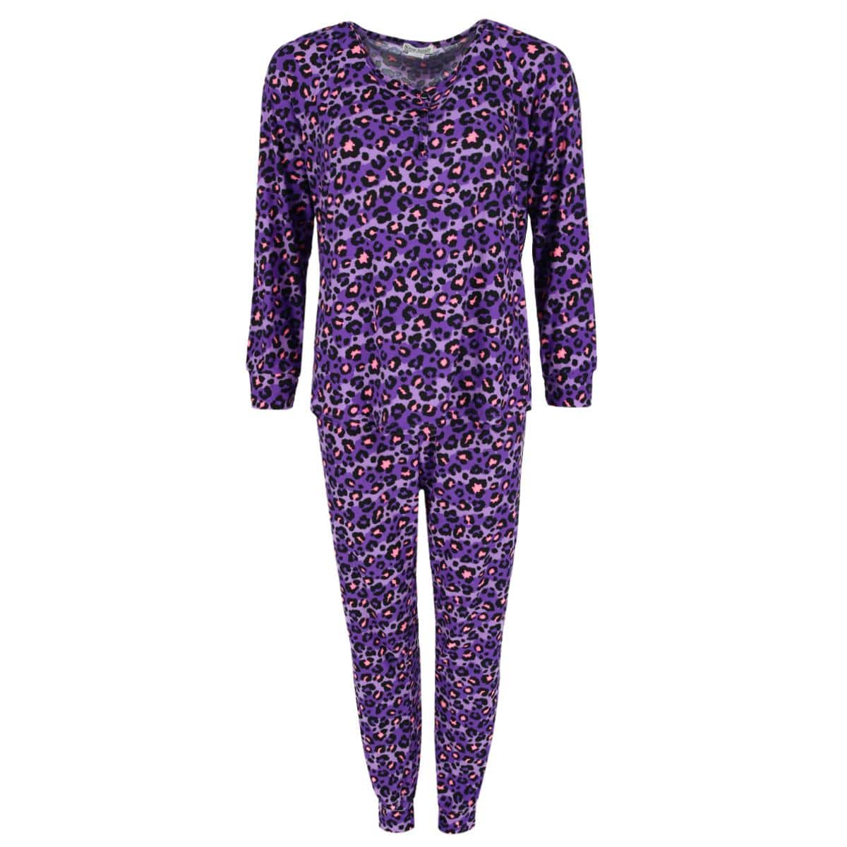 Sleep Junkie Women's Plus Size Leopard Print Jogger Pajama Set - Women's Plus Size Leopard Print Jogger Pajama Set