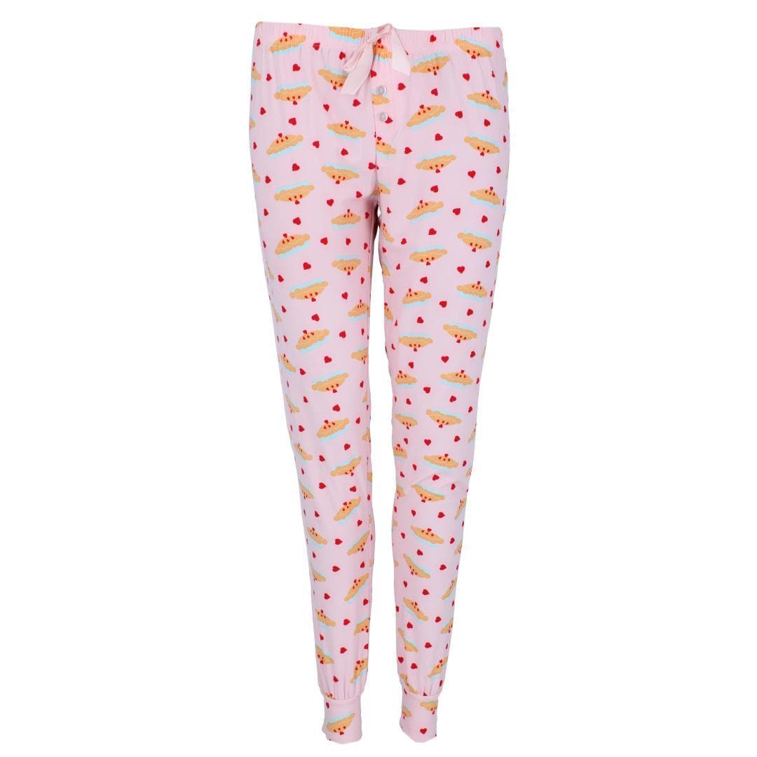 Overslept Women's Cutie Pie Jogger Pajama Set - Pink