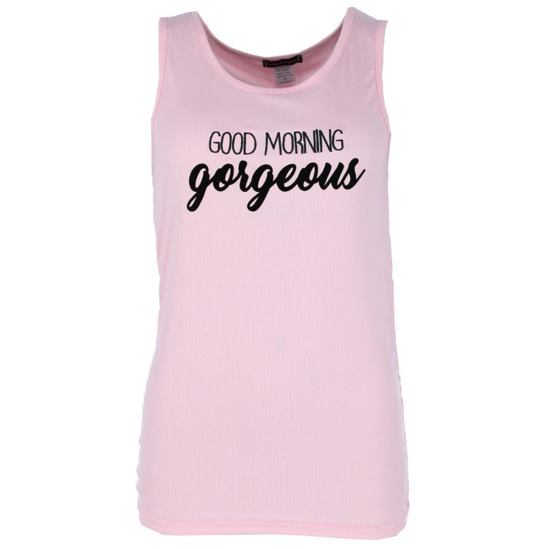 Grumpy & Gorgeous Women's Plus Size Good Morning Gorgeous Jogger Pajama Set - Pink & Black