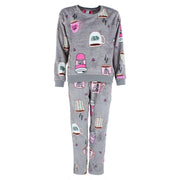 Women's Plush Coffee Pajama Crew Set