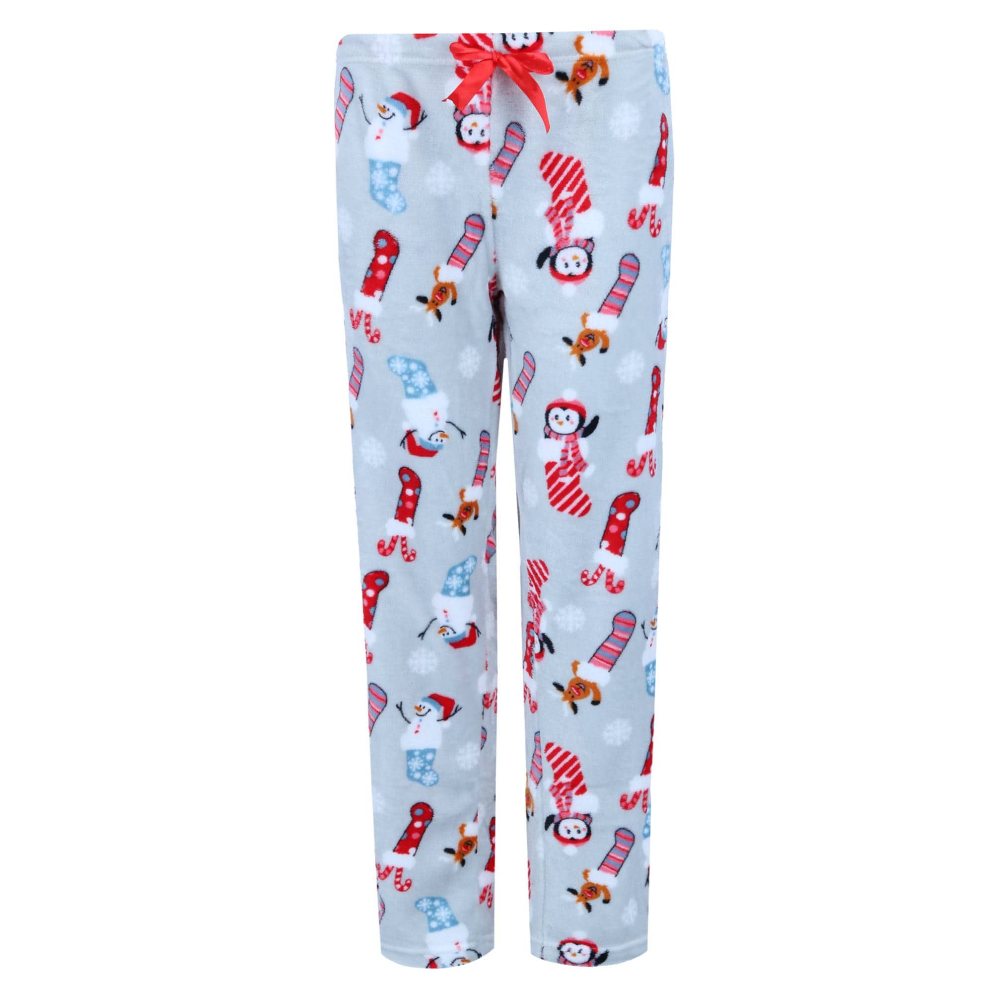 em & alfie Women's Snowman Print Plush PJ Set - Grey