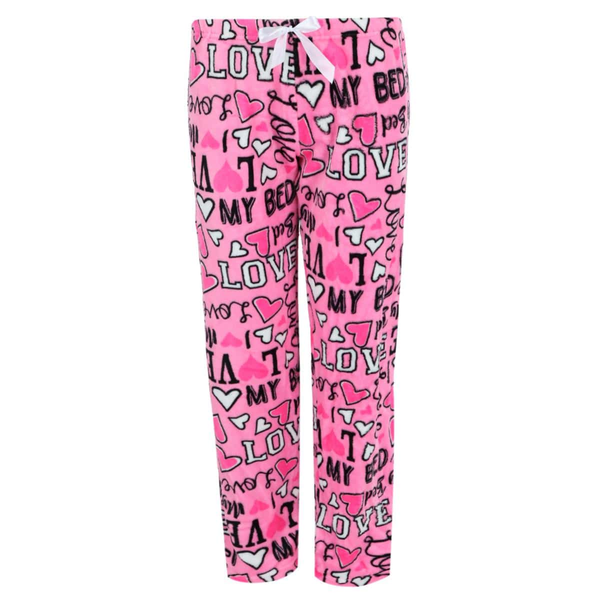 em & alfie Women's Love My Bed Pajama Set with Makeup Bag - Pink