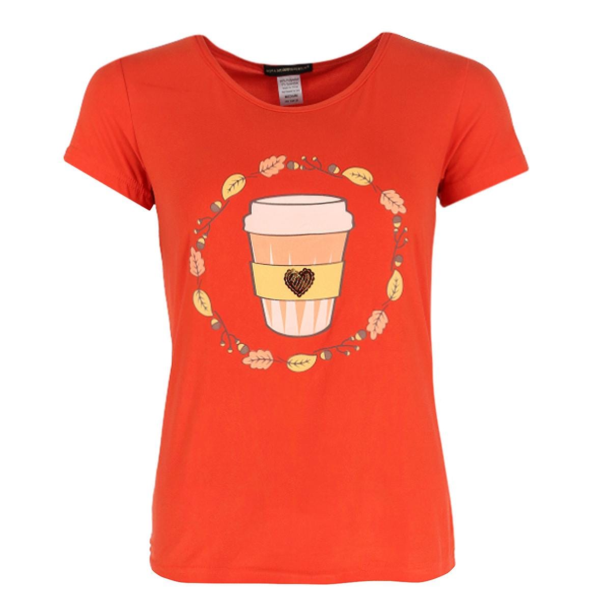 Not a Morning Person Women's Plus Size Pumpkin Spice Short Sleeve PJ Set - Orange