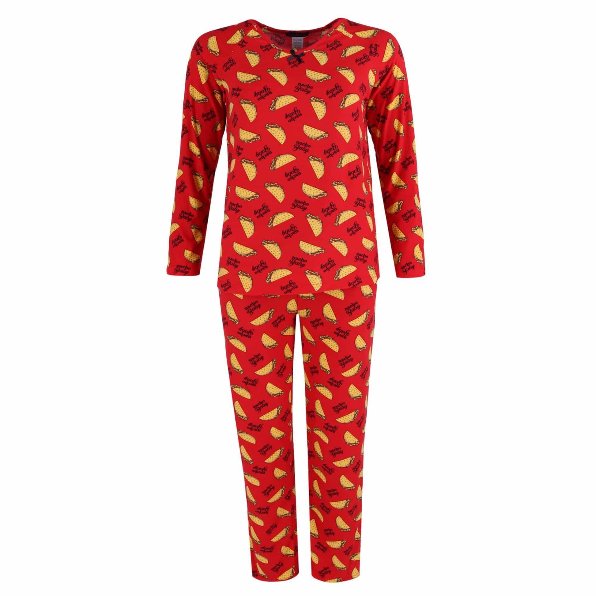 Grumpy & Gorgeous Women's Plus Size Taco Print Pajama Set - Women's Plus Size Taco Print Pajama Set