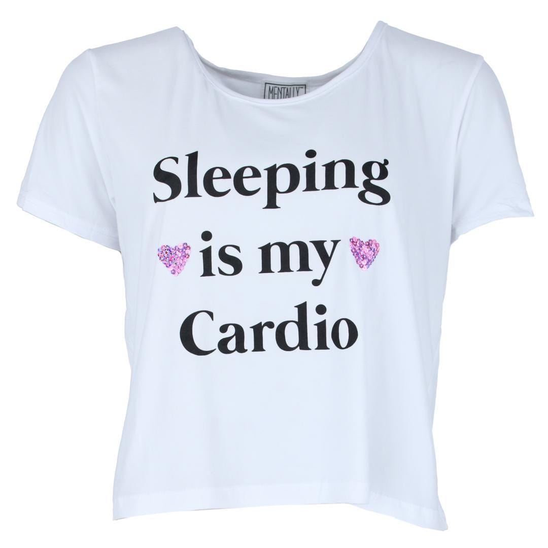 Mentally Exhausted Women's Plus Size Panda Sleeping is My Cardio Pajama Set - Pink