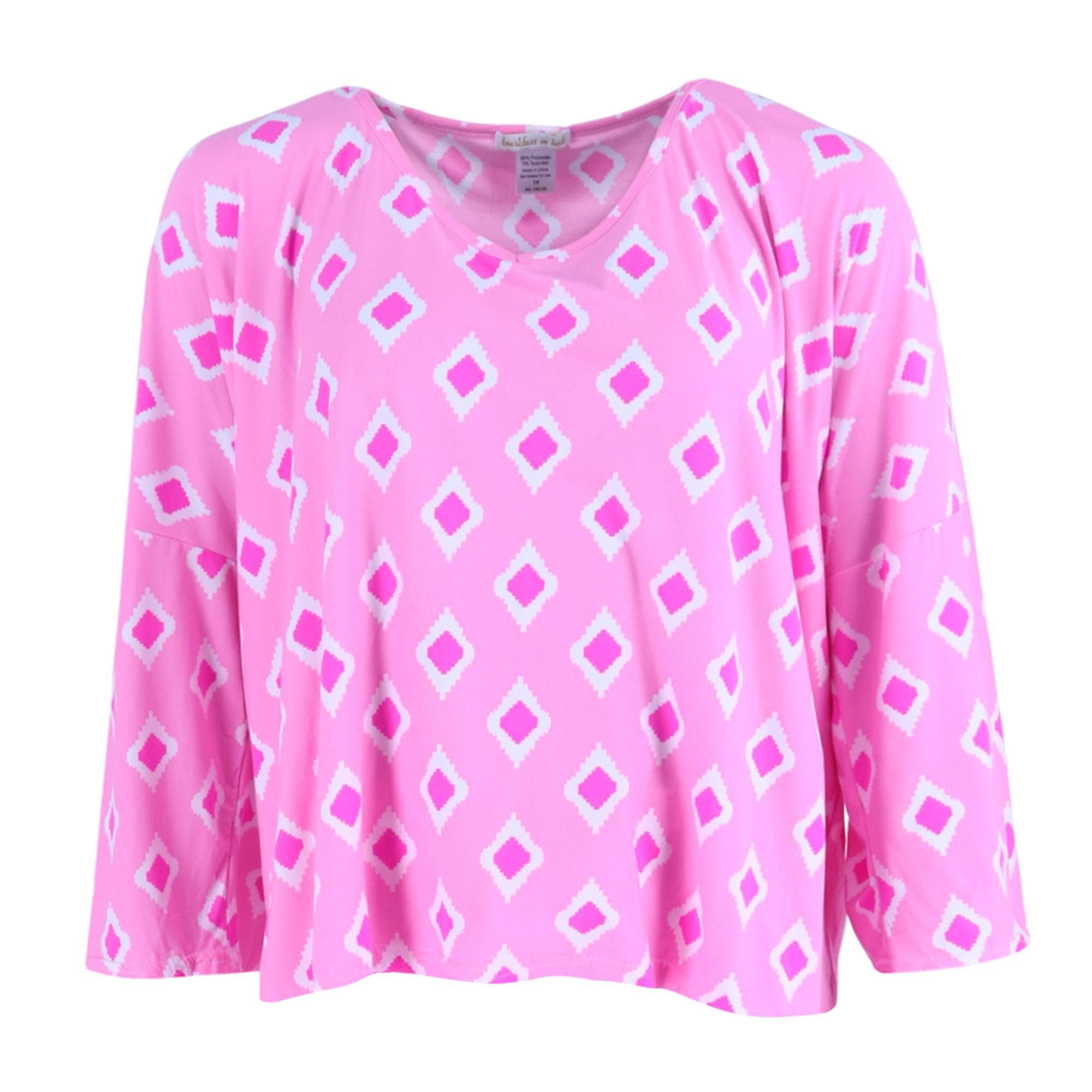 Breakfast in Bed Women's Plus Size Flowing Pajama Set - Pink