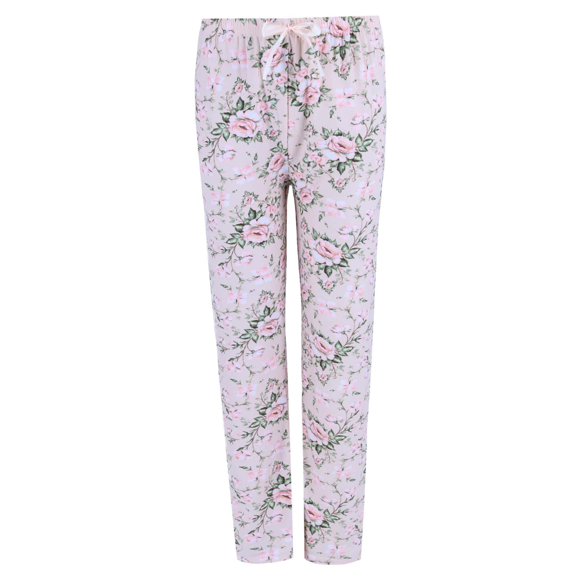 Gabriella Women's Long Sleeve & Pant Pink Floral Set - Pink