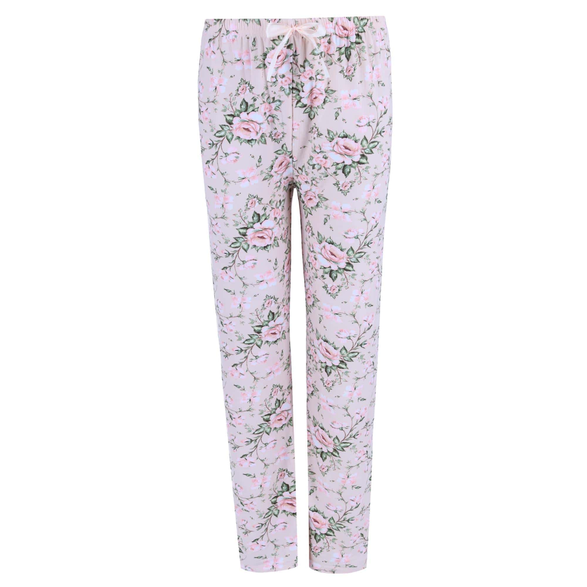 Gabriella Women's Long Sleeve & Pant Pink Floral Set - Pink