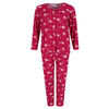 Women's Burgundy Floral Print Pajama Set