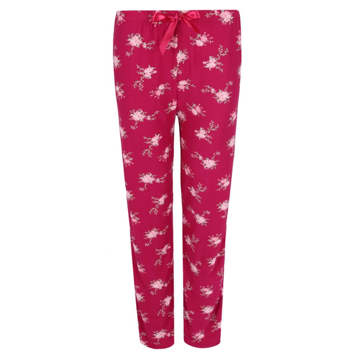 Elegant Emily Women's Plus Size Burgundy Floral Pajama Set - Burgundy