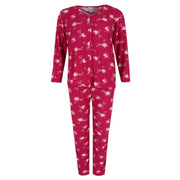 Women's Plus Size Burgundy Floral Pajama Set