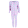 Women's Button Up Long Sleeve & Pant Pink Floral Set