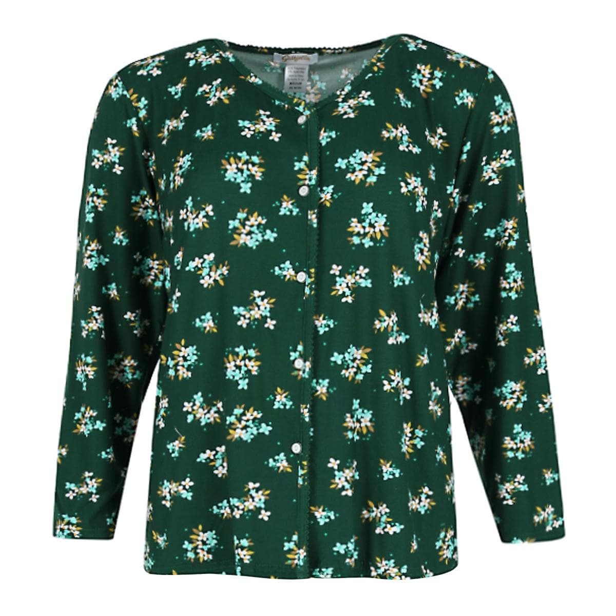 Elegant Emily Women's Hunter Floral Pajama Set - Hunter Green