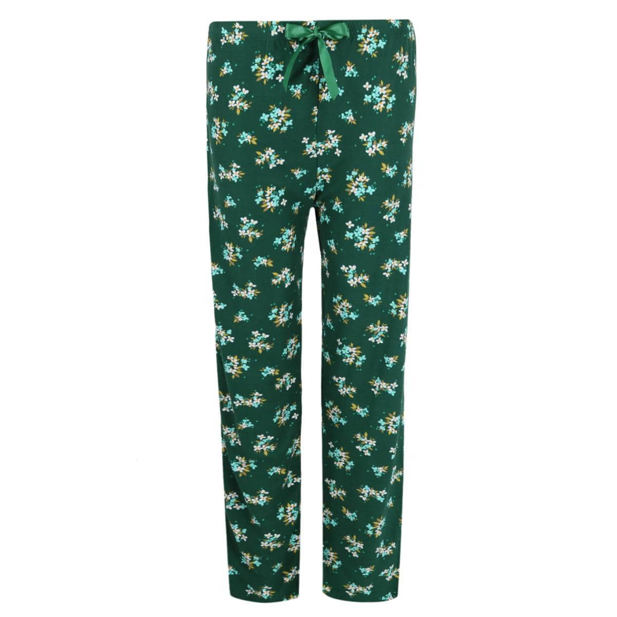 Elegant Emily Women's Hunter Floral Pajama Set - Hunter Green