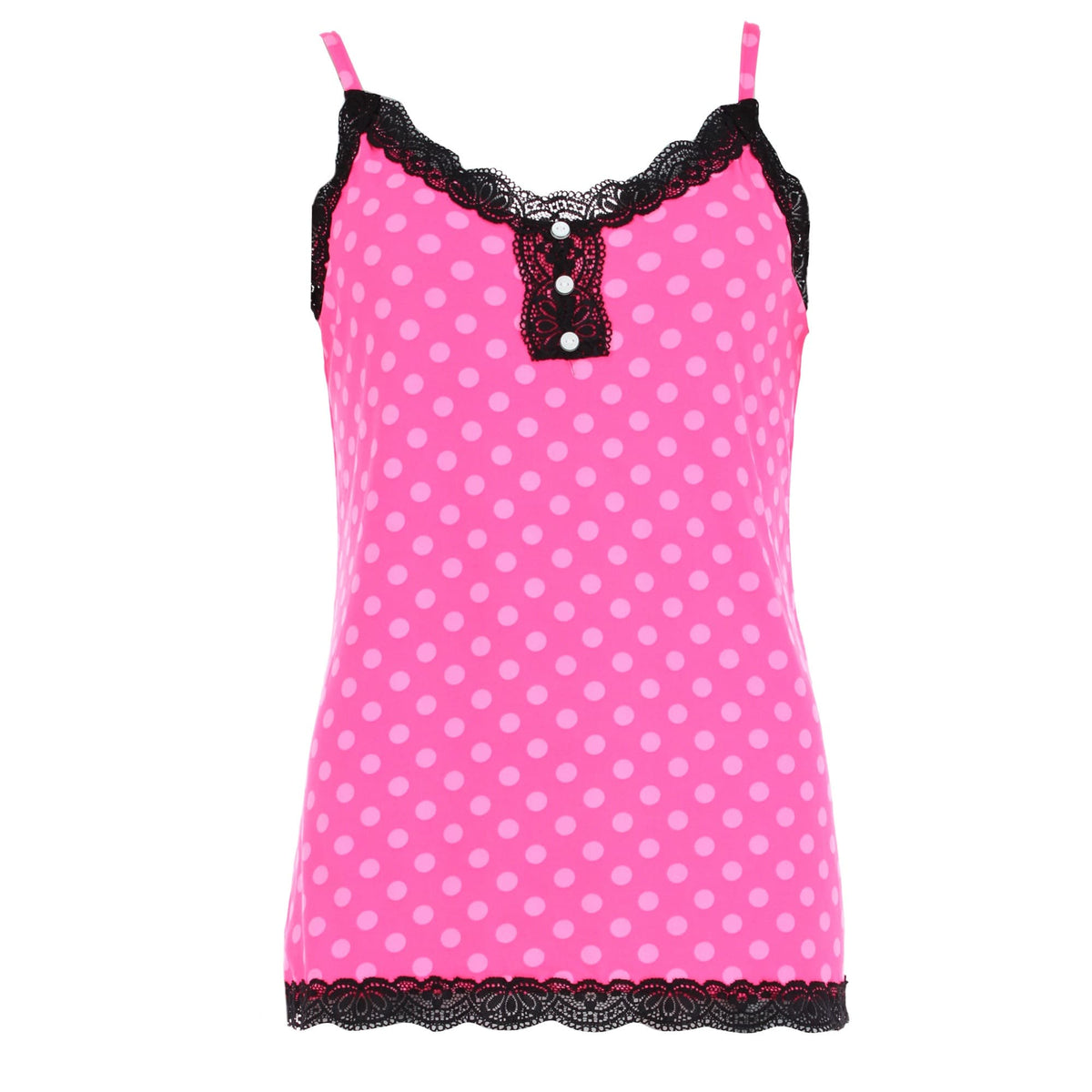 Not a Morning Person Women's Lace Trim Iconic Polka Dot Stripe Pajama Set - Polka Dot