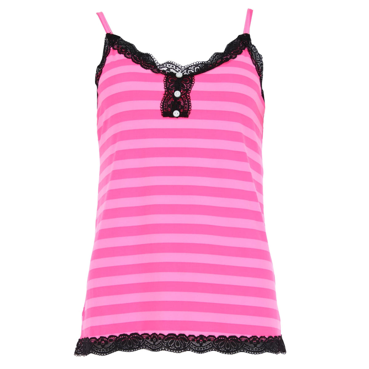 Not a Morning Person Women's Lace Trim Iconic Polka Dot Stripe Pajama Set - Stripes