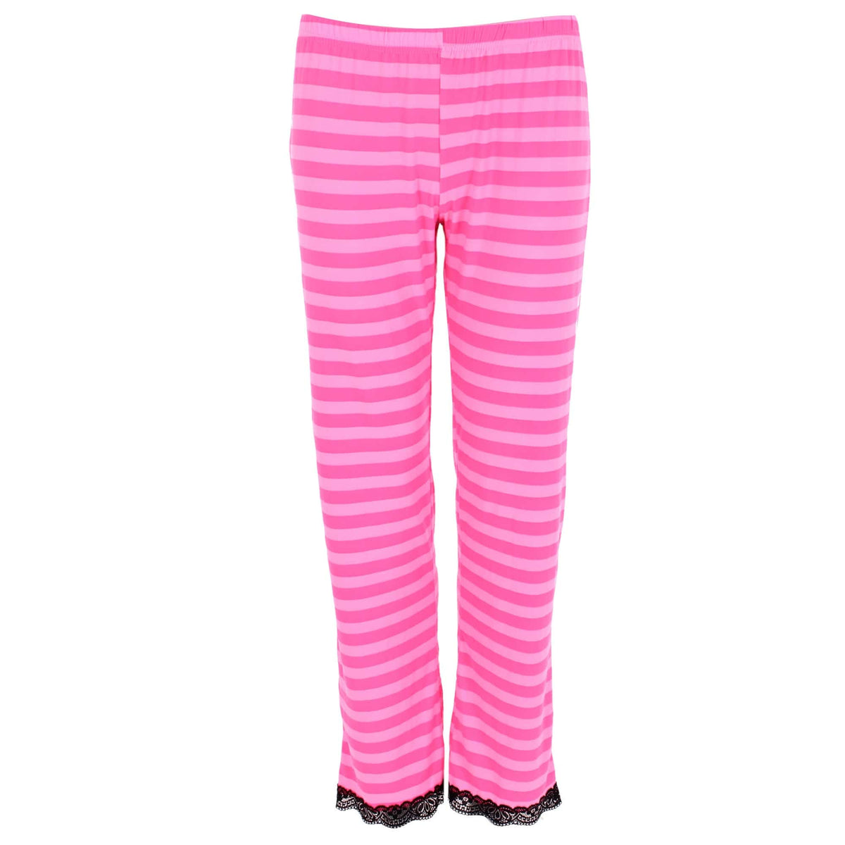 Not a Morning Person Women's Lace Trim Iconic Polka Dot Stripe Pajama Set - Stripes