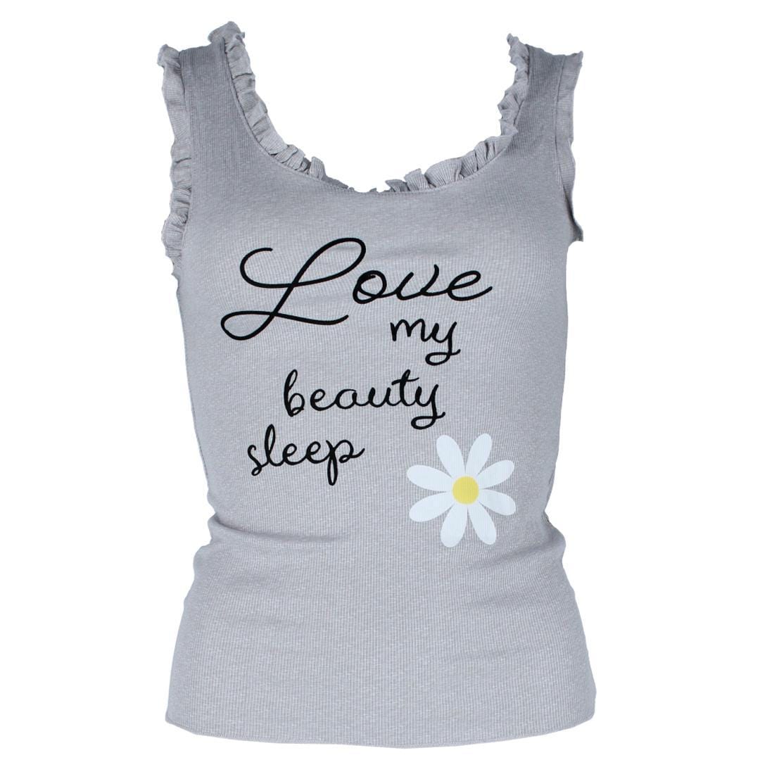 Sleep Junkie Women's Daisy Ribbed Pajama Set - Grey