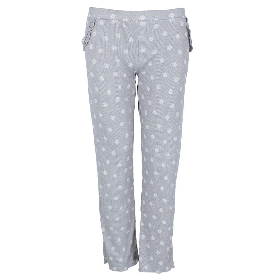 Sleep Junkie Women's Daisy Ribbed Pajama Set - Grey
