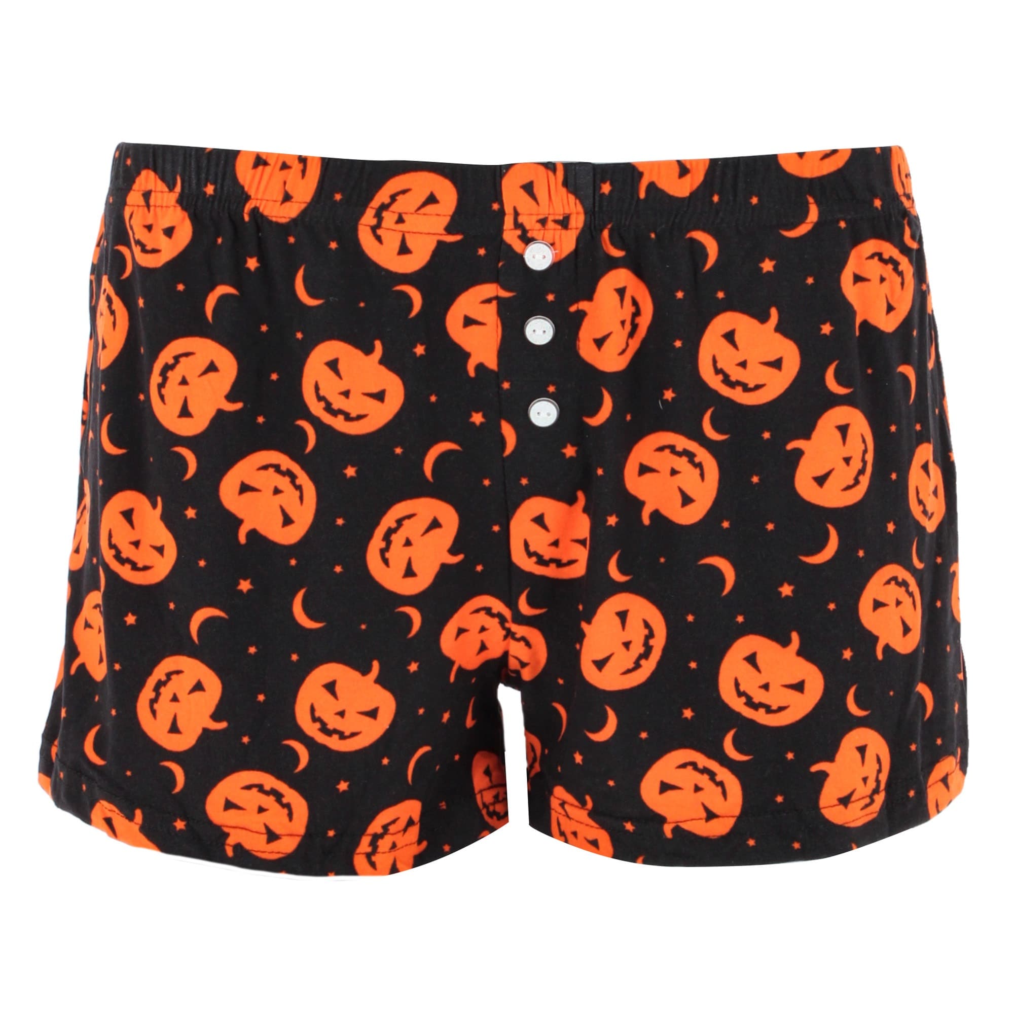 CTM® Women's Halloween Jack-O-Lantern 2 Pack Pajama Shorts by Weekending - Black