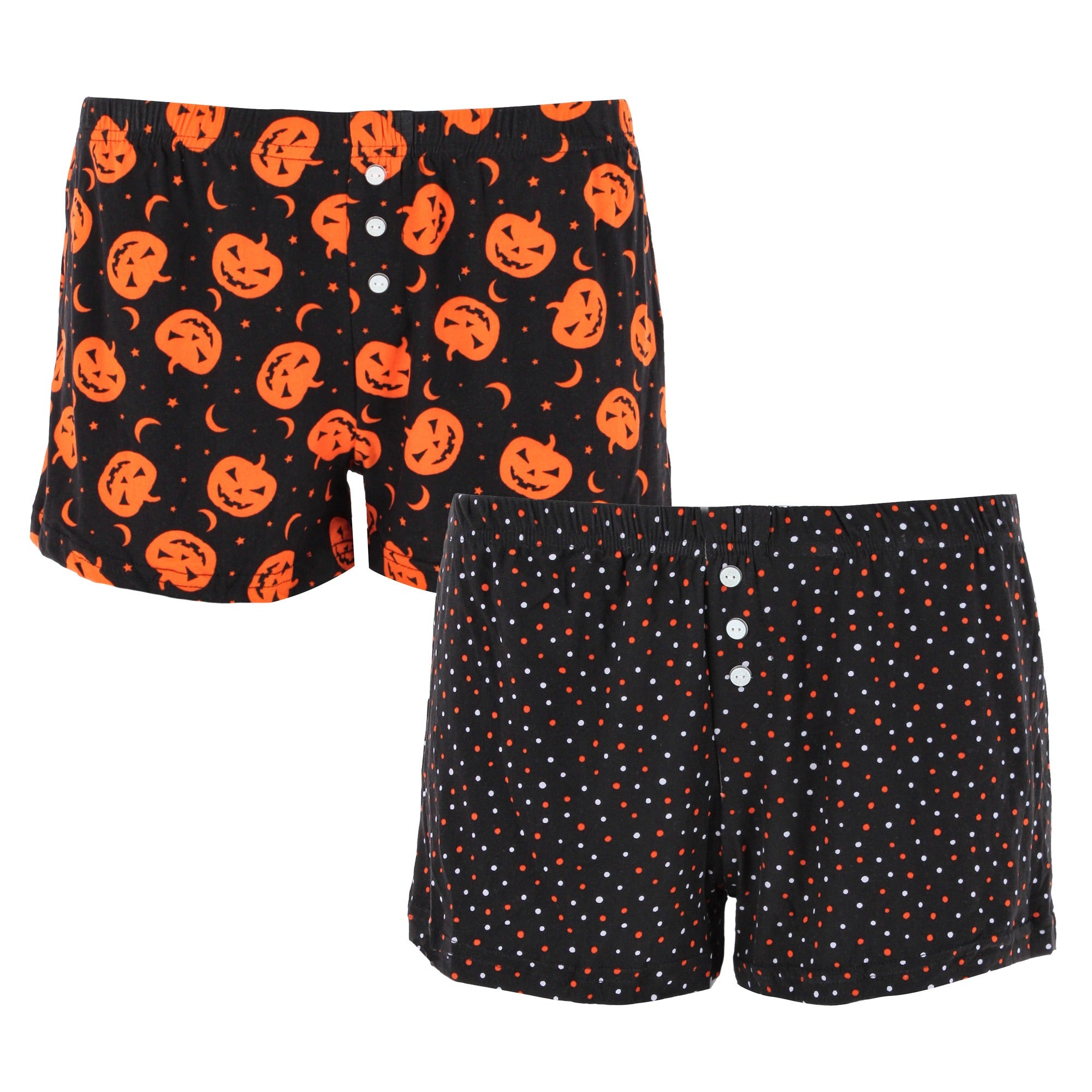 CTM® Women's Halloween Jack-O-Lantern 2 Pack Pajama Shorts by Weekending - Women's Halloween Jack-O-Lantern 2 Pack Pajama Shorts by Weekending
