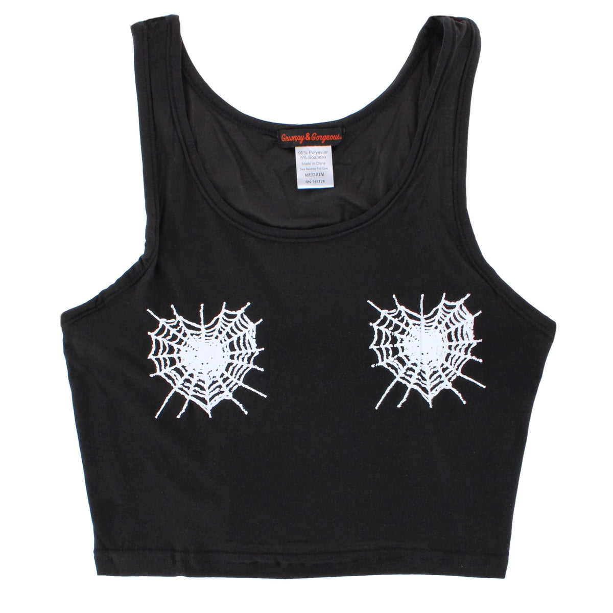 CTM® Women's Spiderweb Tank and Boyshort Set by Grumpy and Gorgeous - Black