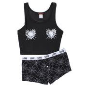 Women's Spiderweb Tank and Boyshort Set by Grumpy and Gorgeous