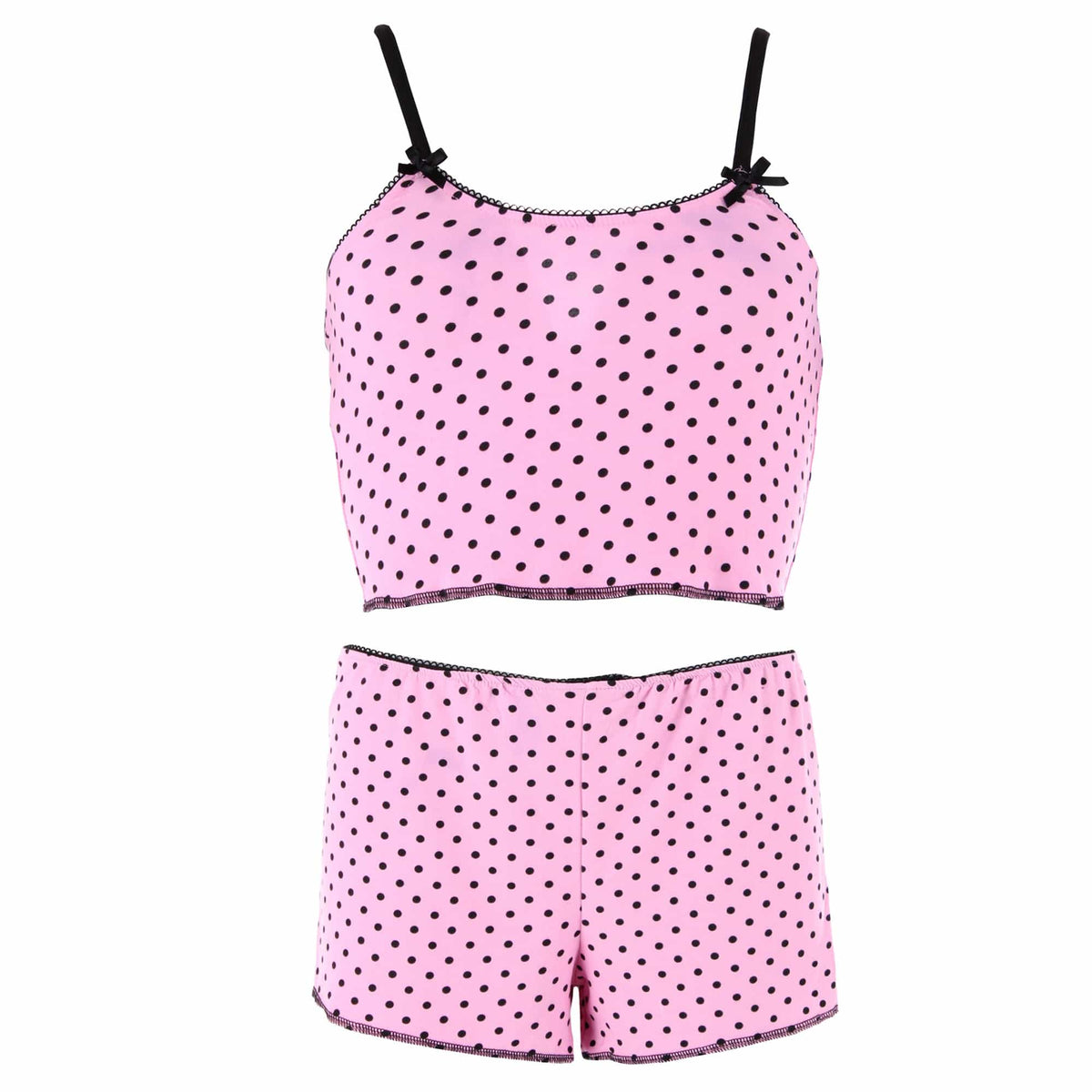 Grumpy & Gorgeous Women's Polka Dot Cropped Cami Short Pajama Set - Women's Polka Dot Cropped Cami Short Pajama Set