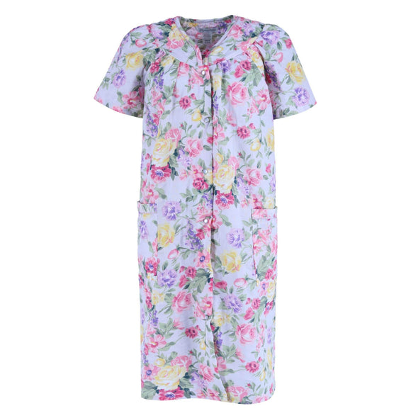 Women's Short Sleeve Floral Duster Gown
